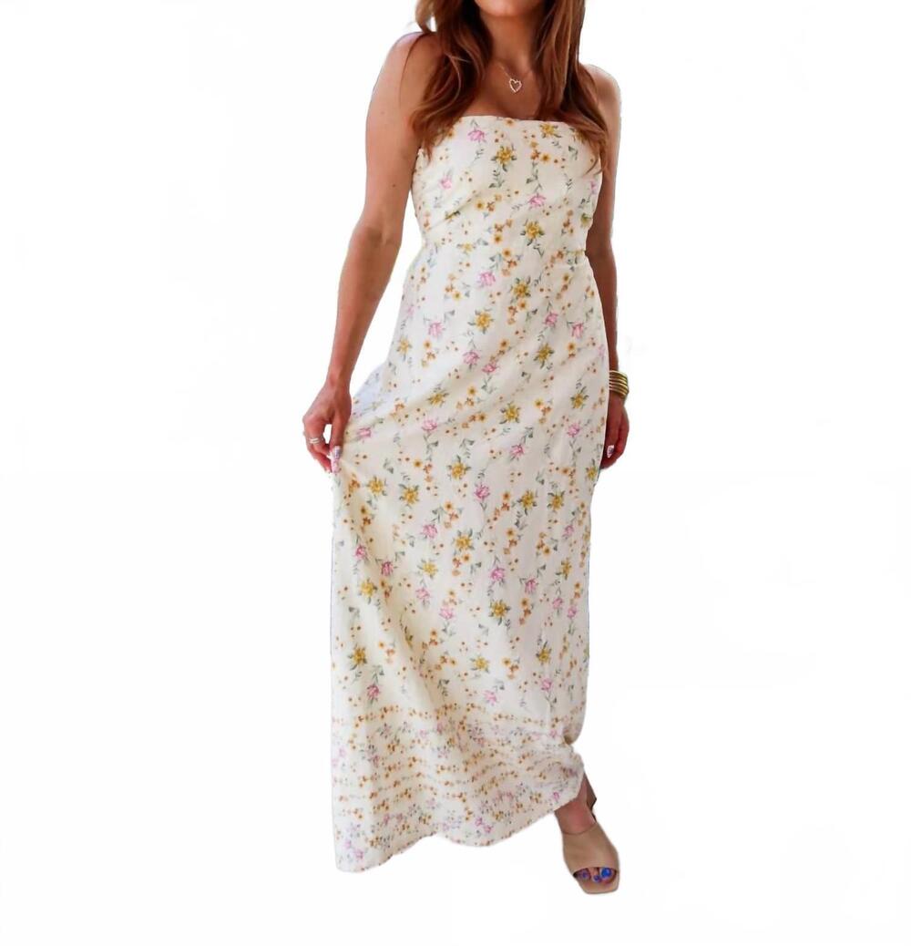 NEW OLIVACEOUS sienna strapless maxi dress in floral